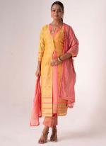 Art Silk Mustard Festival Wear Embroidery Work Indo Western